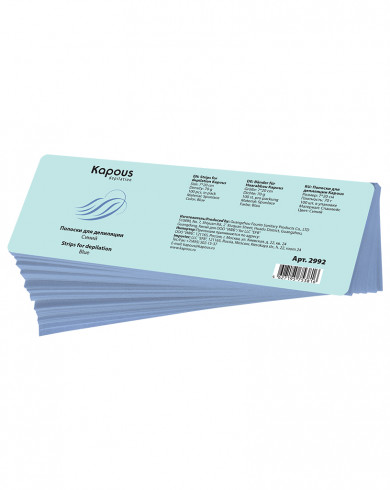 Kapous, Полоски для депиляции синий, 7*20 см, 100 шт арт.2992